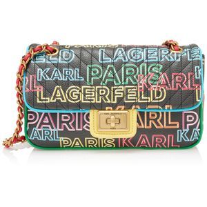 Paris Agyness Tweed Shoulder Bag, Black/Neon Citris o_o